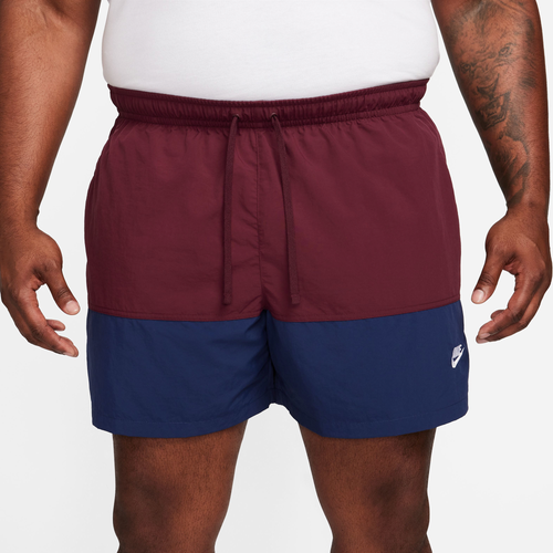 

Nike Mens Nike Club+ Colorblock Woven Shorts - Mens Midnight Navy/Night Maroon/White Size M