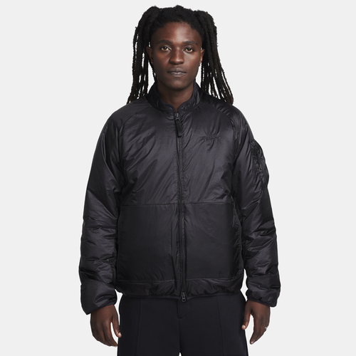 Shop Nike Mens  Tech Insulated Woven Jacket In Black/black