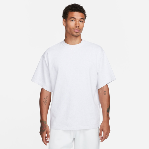 MENS - Nike Solo Swoosh Short Sleeve Heavyweight Top - Birch Heather/White