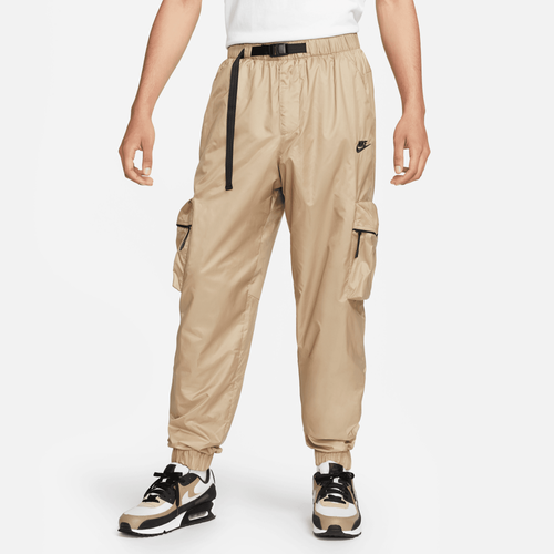 Shop Nike Mens  Tech Woven Lined Pants In Khaki/black