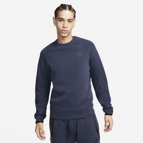 

Nike Mens Nike Tech Fleece Crew - Mens Obsidian Heather/Black/Black Size L