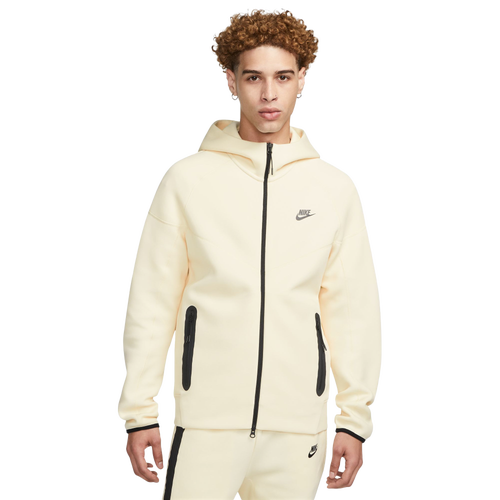 

Nike Mens Nike Tech Fleece Full-Zip Hoodie - Mens Coconut Milk/Black Size M