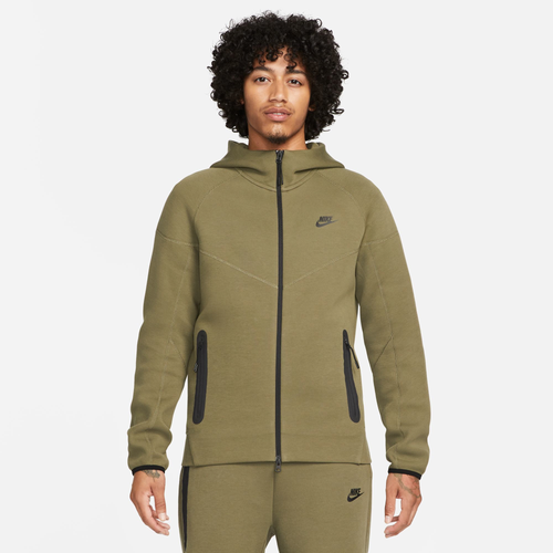 

Nike Mens Nike Tech Fleece Full-Zip Hoodie - Mens Black/Medium Olive Size L