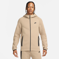 Men's - Nike Tech Fleece Full-Zip Hoodie - Black/Khaki