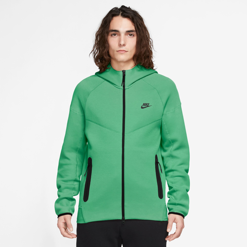 Shop Nike Mens  Tech Fleece Full-zip Hoodie In Black/spring Green