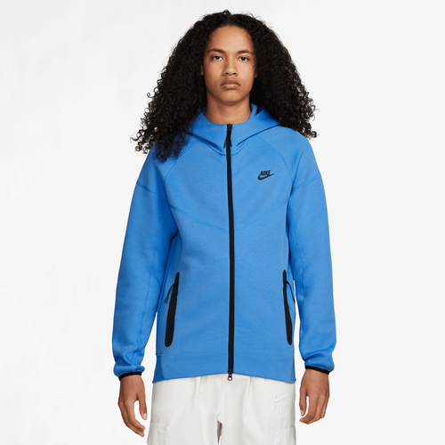 

Nike Mens Nike Tech Fleece Full-Zip Hoodie - Mens Light Photo Blue/Black Size XL