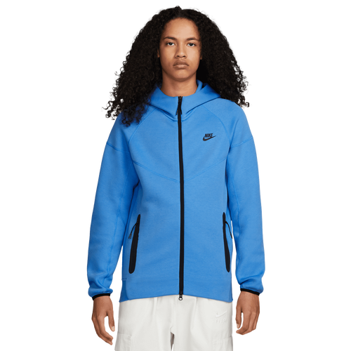 

Nike Mens Nike Tech Fleece Full-Zip Hoodie - Mens Light Photo Blue/Black Size S