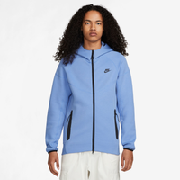 Nike Tall Tech Fleece full-zip color block hoodie in black/blue
