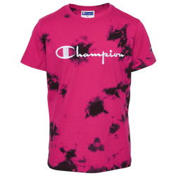 Boys' Grade School - Champion Galaxy Tie-Dye T-Shirt - Fuchsia/Black