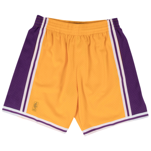 

Mitchell & Ness Mens Los Angeles Lakers Mitchell & Ness Lakers Swingman Shorts - Mens Light Gold Size M