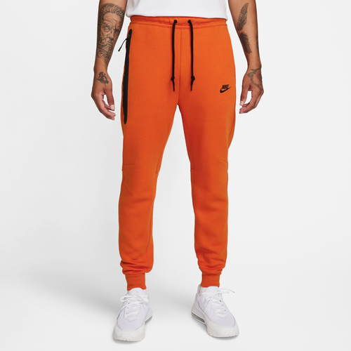 Shop Nike Mens  Tech Fleece Joggers In Black/orange