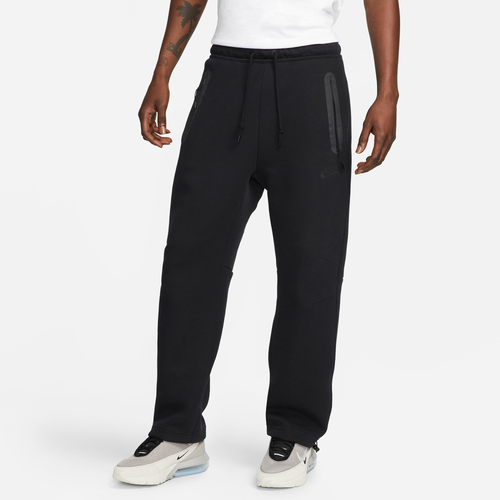 Shop Nike Mens  Tech Fleece Open Hem Pants In Black/black