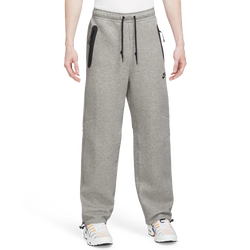 Men's - Nike Tech Fleece Open Hem Pants - Dark Grey Heather/Black