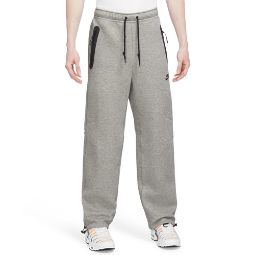 Shop Nike Mens  Tech Fleece Open Hem Pants In Dark Grey Heather/black