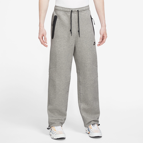 Shop Nike Mens  Tech Fleece Open Hem Pants In Dark Grey Heather/black