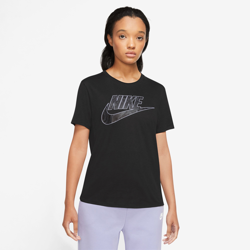 

Nike Womens Nike NSW Dim D Short Sleeve T-Shirt - Womens Black/Multi Size S
