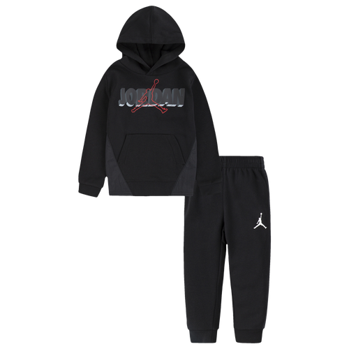 

Boys Jordan Jordan Sideline Fleece Pullover Set - Boys' Toddler Black/White Size 2T