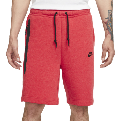 Nike Mens  Tech Fleece Shorts In Lt Univ Red Htr/black