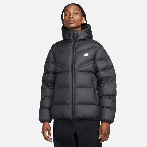 Shop Nike Mens  Sf Water Resistant Pl Filled Hooded Jacket In Black/black/sail