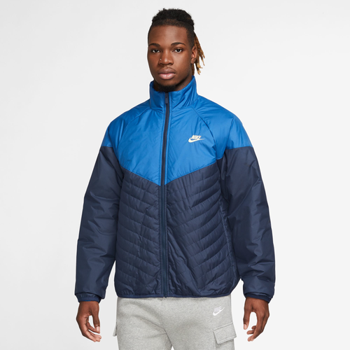 Nike Mens  Thermore Fill Midweight Puffer Jacket In Midnight Navy/game Royal/sail