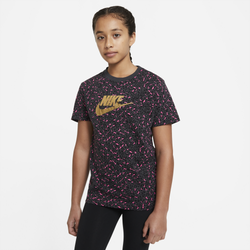 Girls' Grade School - Nike Cheetah Print All Over Print T-Shirt - Grey/Pink/Black
