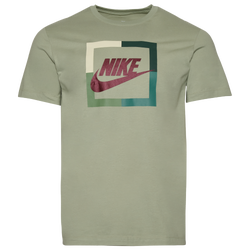 Men's - Nike Futura Block T-Shirt - Jade/Team Red/Coconut