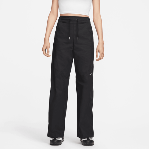 Shop Nike Womens  Essential Woven Hr Pants In Black/white