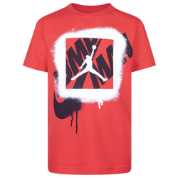 Boys' Grade School - Jordan Jumpman Stencil T-Shirt - Fire Red/White