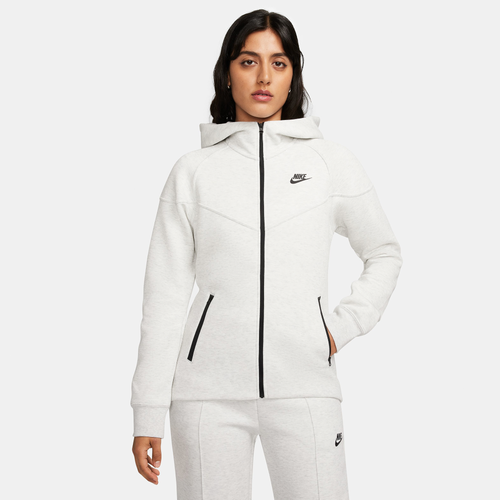Shop Nike Womens  Nsw Tech Fleece Wr Full-zip Hoodie In Light Grey/black