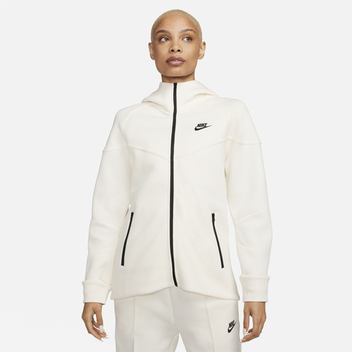 Shop Nike Womens  Nsw Tech Fleece Wr Full-zip Hoodie In Pale Ivory/black