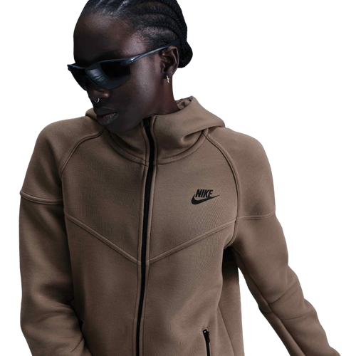 WOMENS - Nike NSW Tech Fleece WR Full-Zip Hoodie - Black/Mink Brown