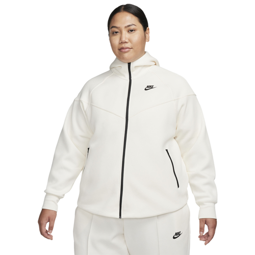 

Nike Plus Tech Fleece WR FZ Hoodie - Womens Black/Pale Ivory Size 1X