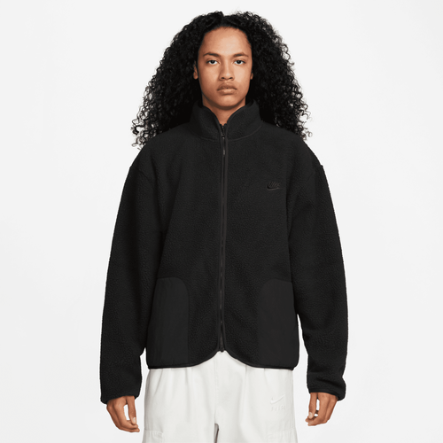 Nike Mens  Club Plus Sherpa Winter Jacket In Black/black