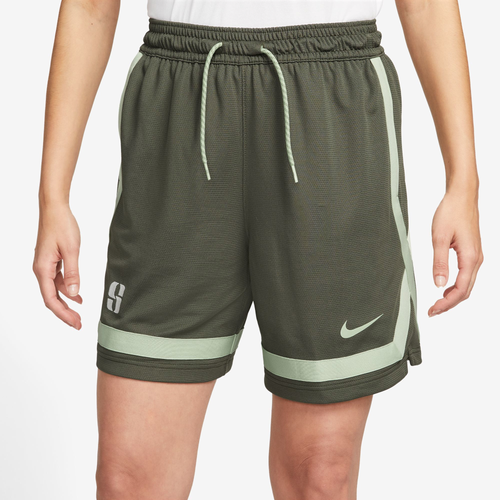 Shop Nike Womens  Sabrina Shorts In Honeydew/khaki