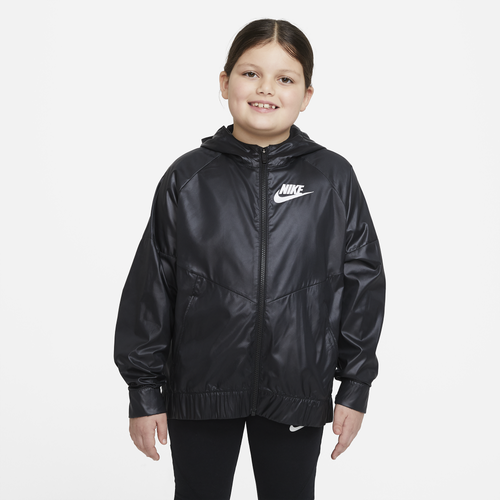 

Nike Girls Nike Windrunner Jacket - Girls' Grade School Black/Black/White Size M