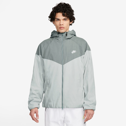 

Nike Mens Nike Water Resistant Woven Winter Hooded Jacket - Mens Mica/Light Silver Size L