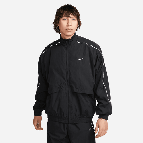 Shop Nike Mens  Solo Swoosh Woven Track Jacket In Black/white