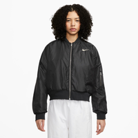 Nike Womens Club Fleece Oversized Crop Bomber Jacket