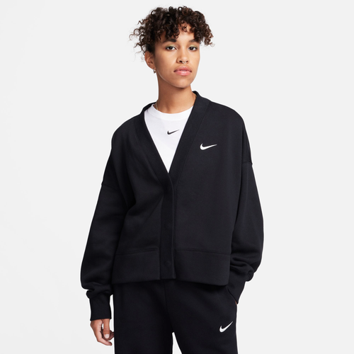 

Nike Womens Nike NSW Phoenix Fleece OOS Cardigan - Womens Black/Sail Size M