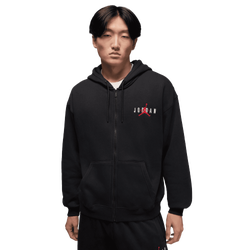 Men's - Jordan Brooklyn Oversize Stretch Full-Zip Hoodie - Black/Gym Red