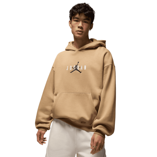 MENS - Jordan Brooklyn Oversize Stretch Pullover Hoodie - Tan/Black
