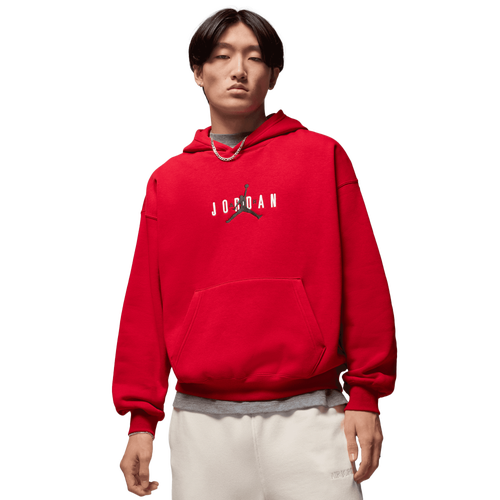 MENS - Jordan Brooklyn Oversize Stretch Pullover Hoodie - Red/Black