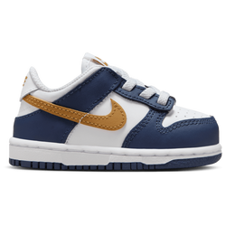 Boys' Toddler - Nike Dunk Low  - White/Midnight Navy/Wheat