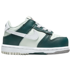 Boys' Toddler - Nike Dunk Low - White/Deep Jungle/Light Silver