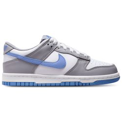 Girls' Grade School - Nike Dunk Low - White/Royal/Grey