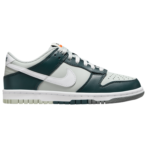 

Boys Nike Nike Dunk Low - Boys' Grade School Basketball Shoe White/Light Silver/Deep Jungle Size 07.0