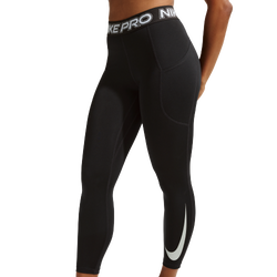 Women's - Nike Pro Mid Rise 7/8 Tight - Black/White/White