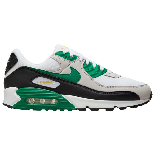 

Nike Mens Nike Air Max 90 - Mens Running Shoes White/Malachite/Saturn Gold Size 7.5