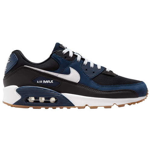 

Nike Mens Nike Air Max 90 - Mens Running Shoes Gum Medium Brown/White/Midnight Navy Size 9.0