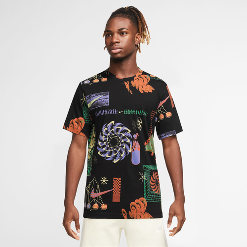 

Nike Mens Nike Festival All Over Print T-Shirt - Mens Black/Black Size L